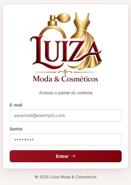 Tela de acesso do CRM da Luiza Moda e Cosméticos